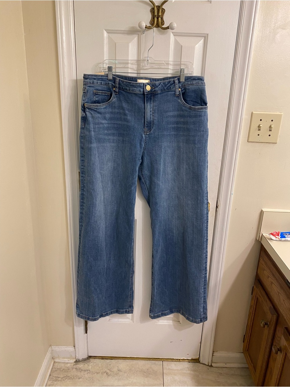 KUT FROM THE KLOTH WIDE LEG JEANS MEDIUM WASH WOMENS SIZE 16 TRENDY HIGH RISE - Picture 10 of 16